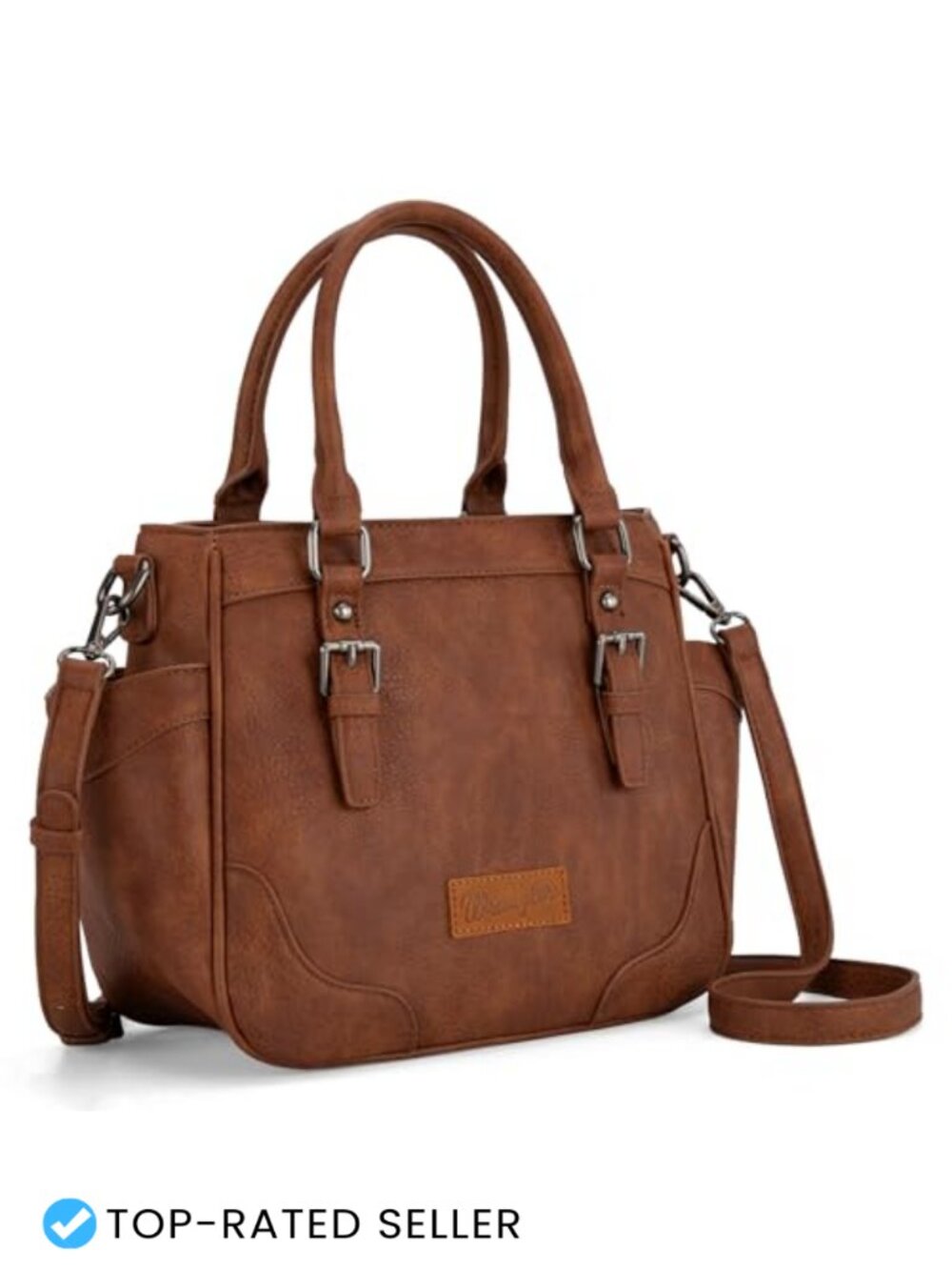 Montana West Wrangler Vegan Leather Crossbody Tote Bag Top Handle Satchel